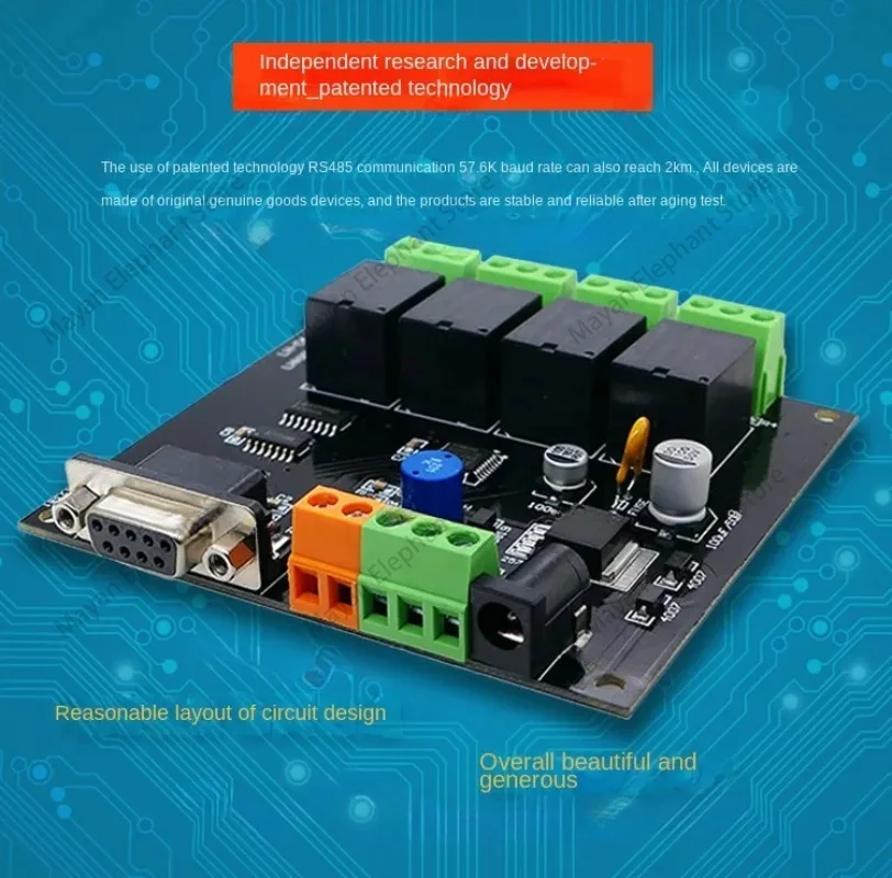 Quad Serial Relay Module RS232/RS485 Computer Control Relay MODBUS 4 Channel LH-04