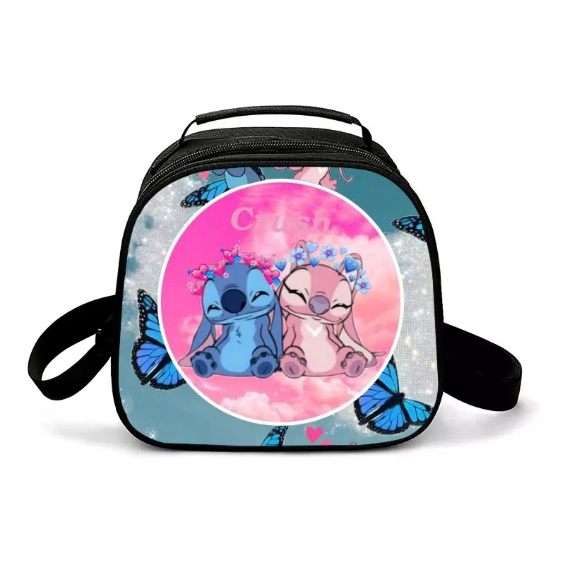 Disney Stitch Portable Lunch Bag Food Waterproof Thermal Box Office Cooler Lunchbox with Shoulder Strap Organizer Picnic Bag