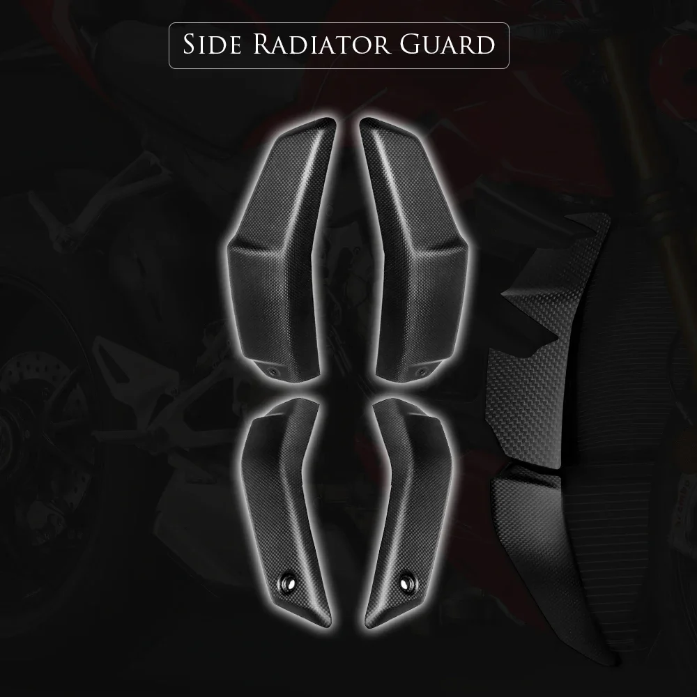 

for DUCATI STREETFIGHTER V4 2020 2021 Motorcycle Carbon Fiber RADIATOR Fairing Cover Cowling Panel Guard Set Protector