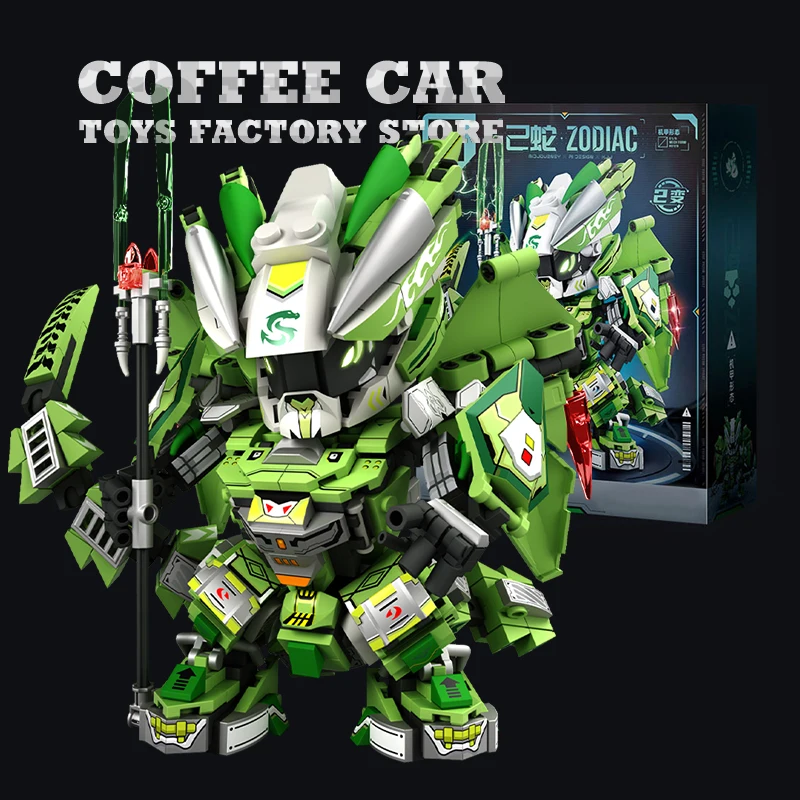 Kit di costruzione robot drago trasformabile 2 in 1 Mecha Serpente Guerriero MOC Mattoni Modello 3D Action Figure Blocchi Giocattoli Regalo per bambini adulti