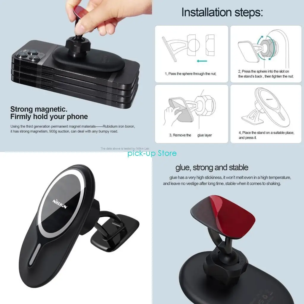 

Портативный автомобильный магнитный кронштейн типа пасты Q5WA, совместимый с Apple 12
