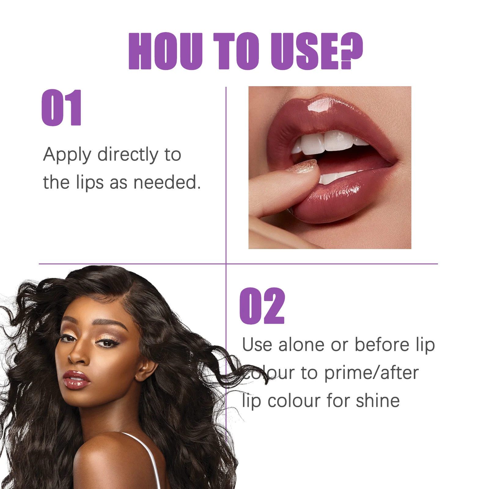 1 pezzo idratante riducendo le linee delle labbra liquido nutriente idratare, lucido, leggero, idratare e tinta con burro di karitè