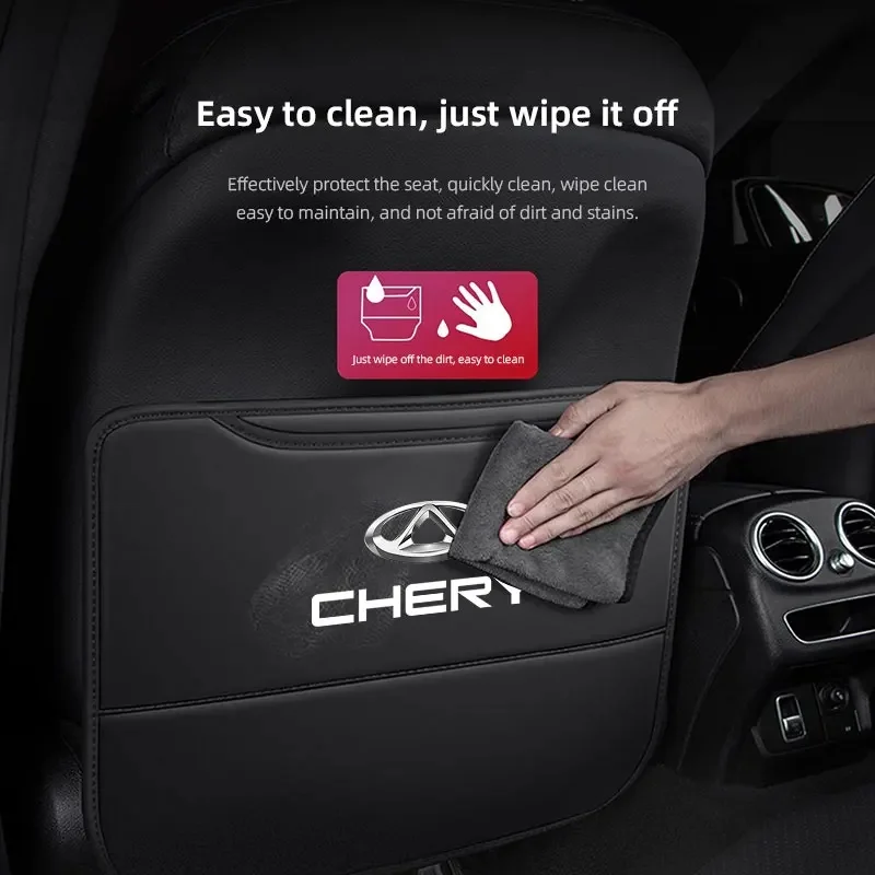 Chery Leather Seat Back Anti‑Dirty Anti‑Kick Mat Protective Cover Fit Tiggo7 Pro Tiggo8 Tiggo9 Omoda C5 Arrizo5 Arrizo8 Car Inte