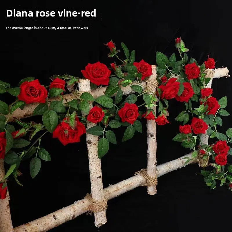 

Simulated rose vine fence decoration, fake vines, air conditioning ducts, wedding and garden shooting props, festival decoration