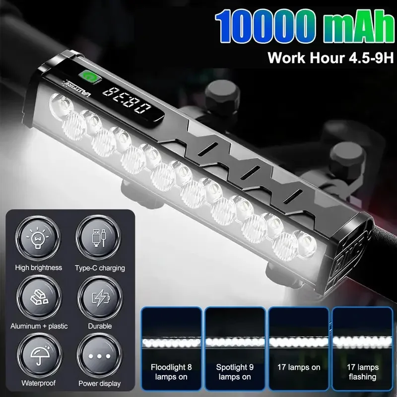 

FIRE велосипедный фонарь спереди 10000 люмен велосипедный фонарь 10000 мАч водонепроницаемый фонарик USB зарядка MTB дорожный велосипедный фонарь аксессуары