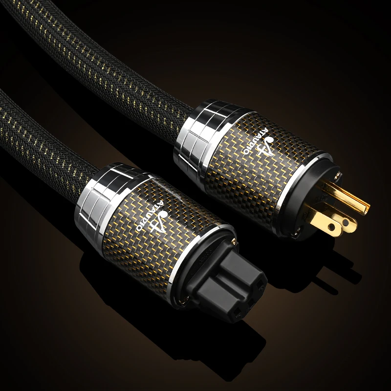 Ataudio Stromkabel Hifi Occ vergoldetes Audio kabel mit Hi-End-EU/US/au-geschirmtem Carbon-Shell-Stecker für Filter verstärker 3