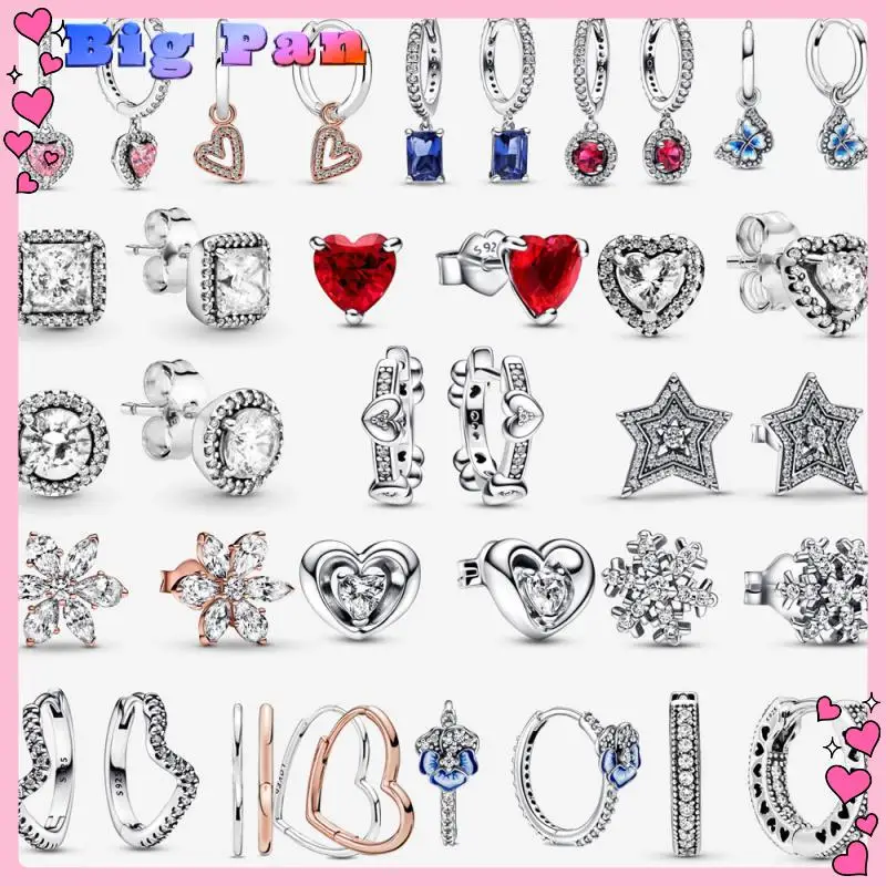 

2025 Original Earrings Sparkling Love Heart Ear Studs Earrings for Women Jewelry Gifts