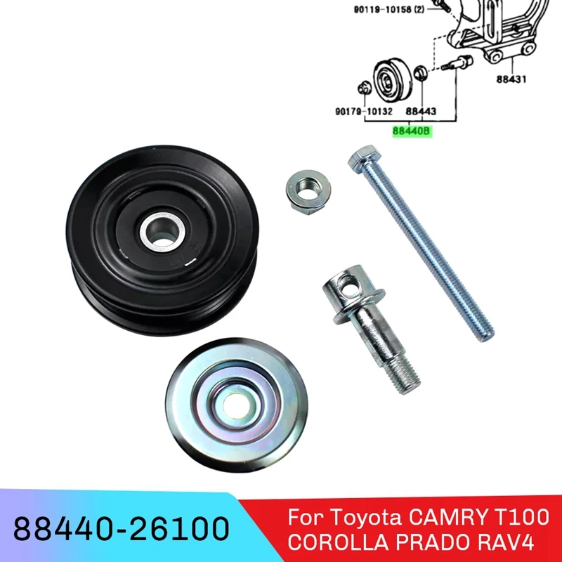 

Car Drive Belt Tensioner Pulley Kit 88440-26100 For Toyota CAMRY T100 COROLLA PRADO RAV4