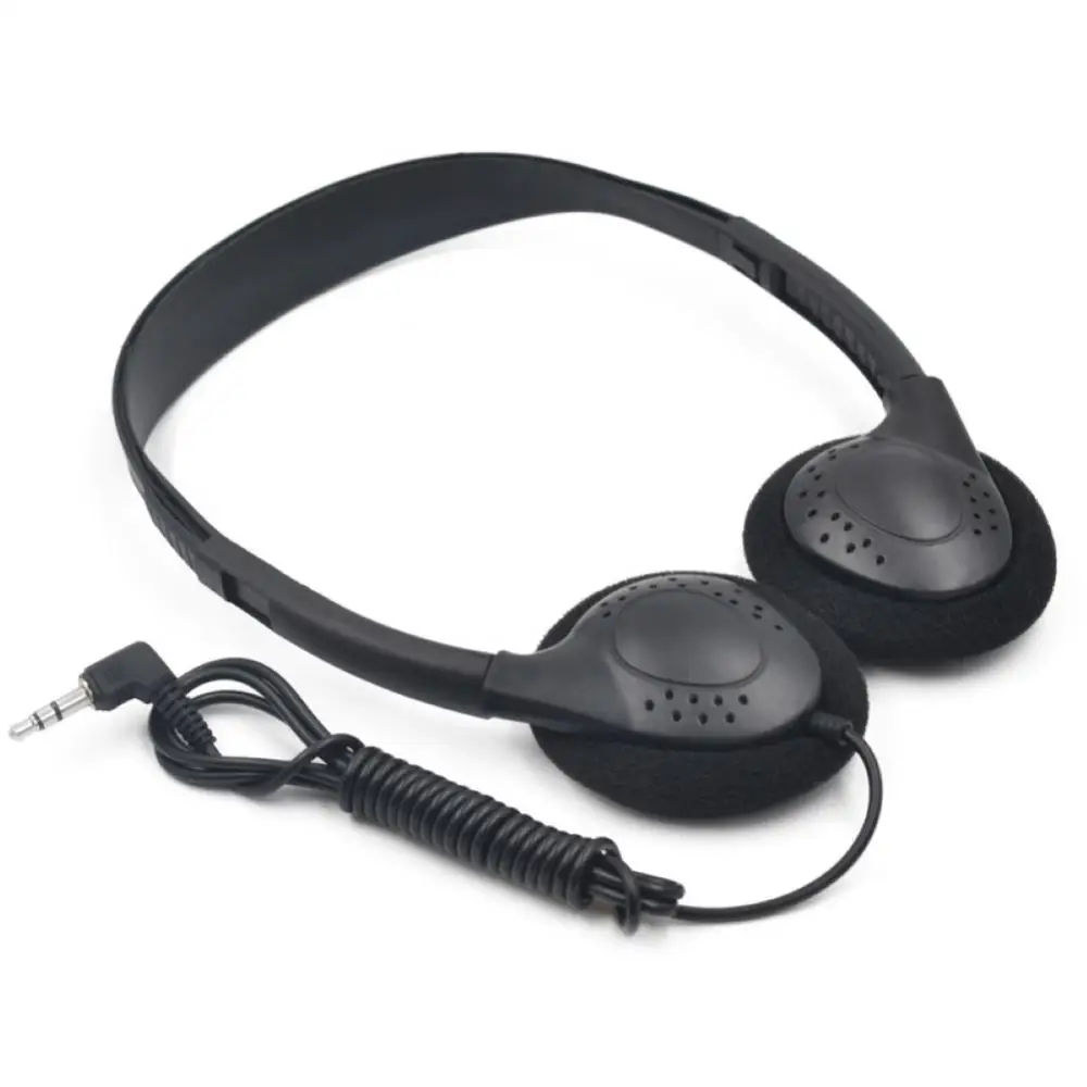 1.2M Telescopic Aviation Headphone Wired Over Ear 3.5mm Plug Earmuff Music HiFi Gaming Headset Phone