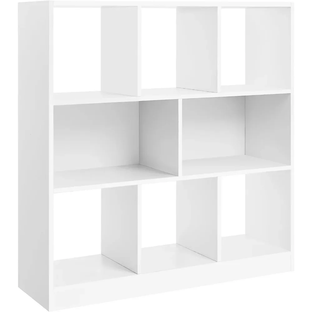 Bookcase, Bookshelf, Freestanding Storage Unit, 8 Open Compartments, Used Horizontally, Upside Down, for Living Room, Study