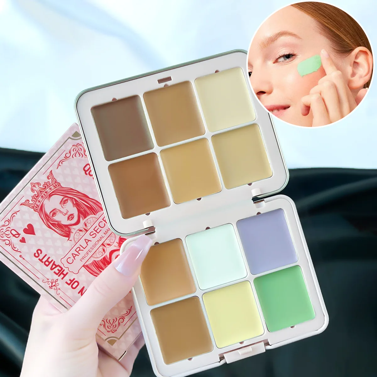 

12-Color Tin Box Concealer Grooming High-gloss and Brightening Integrated Base Makeup Palette Not Stuck Powder Concealer