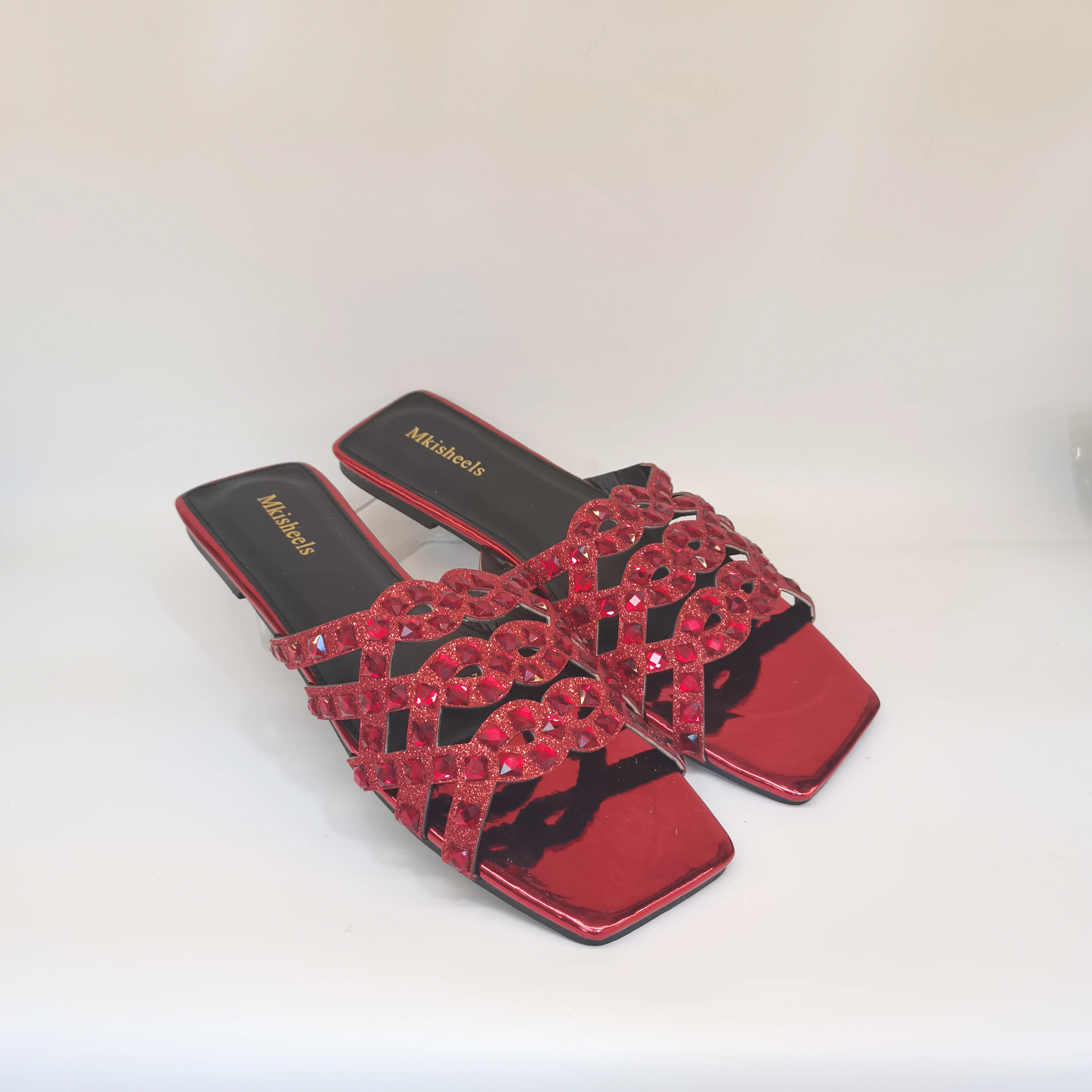 2025 جديد أنثى موضة شقة حجر الراين النعال مريحة عدم الانزلاق في الهواء الطلق صنادل شاطئ جميلة النعال غير رسمية F5-1013-2 #3