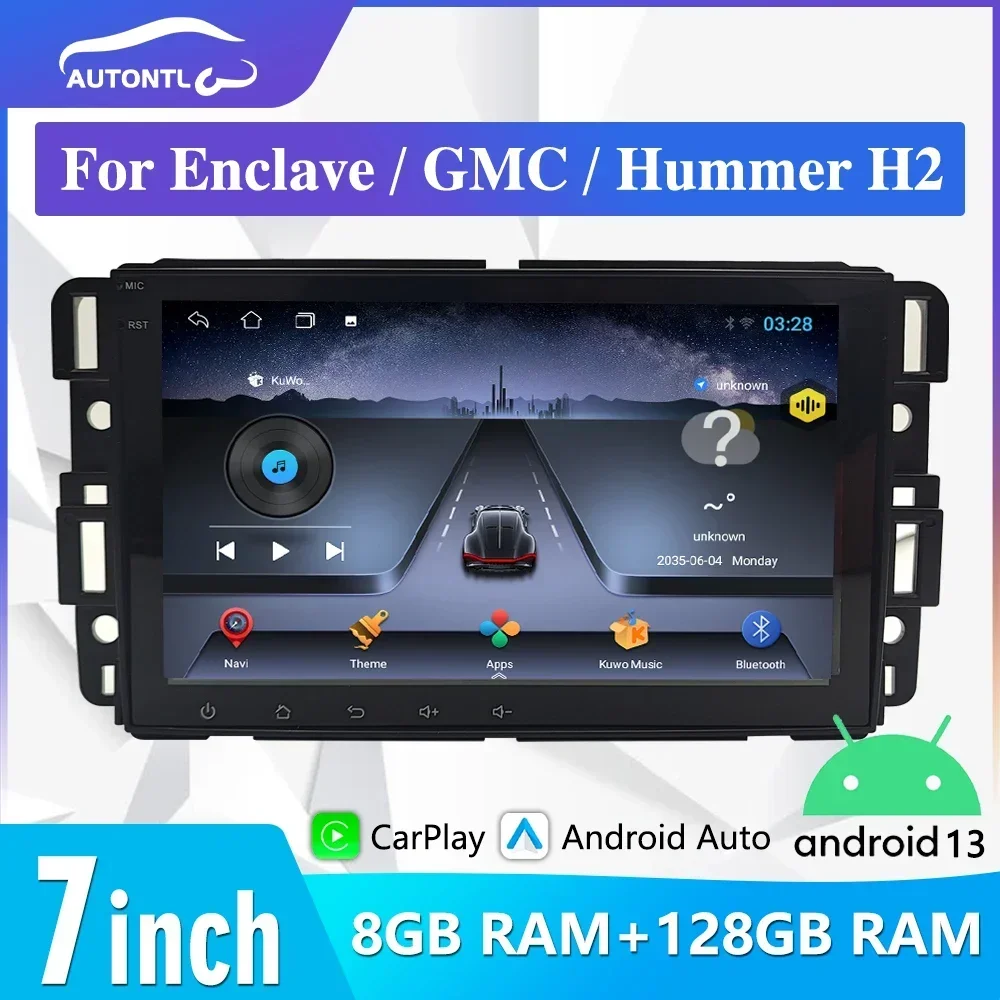 

Android 13 для Enclave GMC Hummer 2009-2013 авто радио стерео мультимедийный плеер Vadio GPS навигация 8 "ЖК-сенсорный экран Carplay