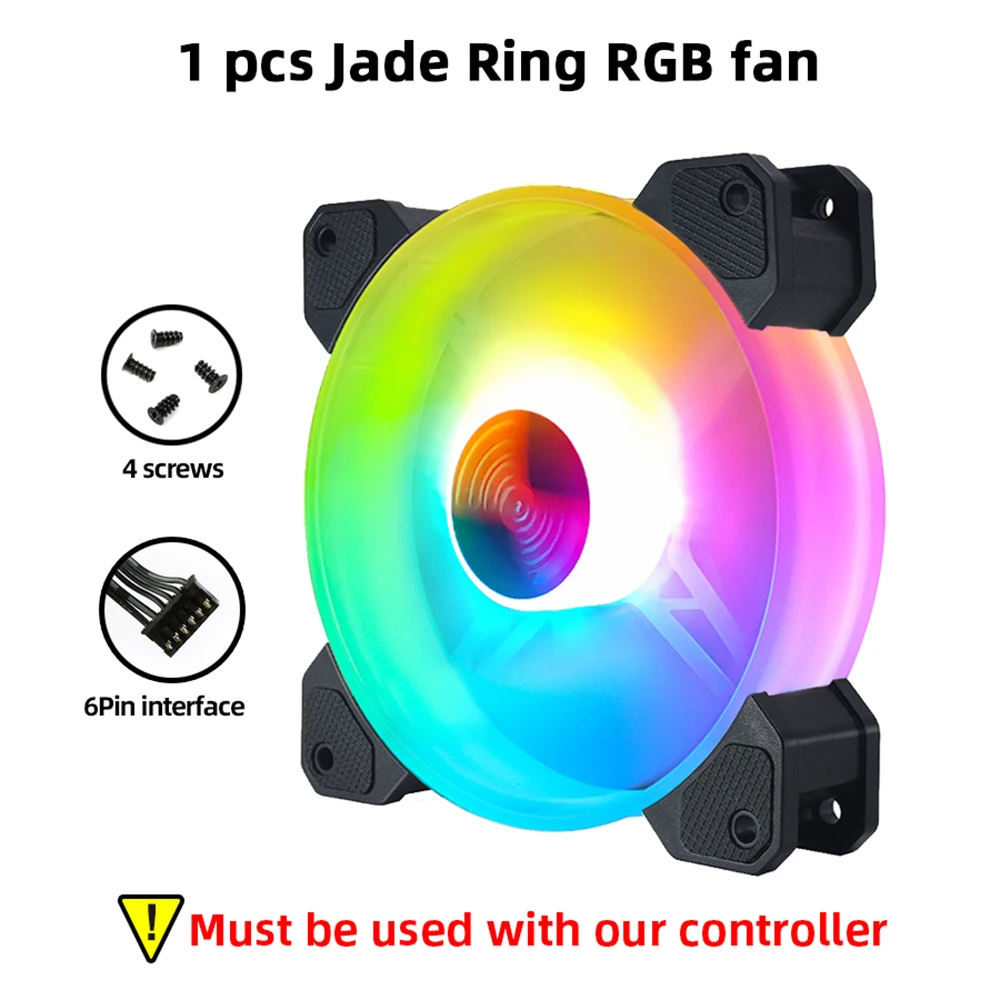 Coolmoon 6Pin RGB PC Music Fan Gaming Heatsink Dissipation 120mm Cooling Cooler Fans Support Controller Remote Computer Case