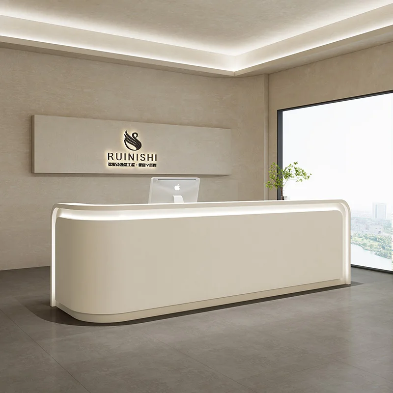 High-end luxury customizable salon reception desk beauty salon front desk add logo