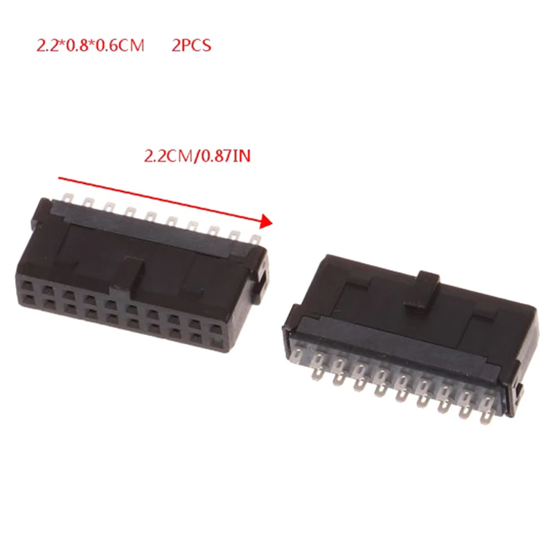 2PCS USB 3.0 19P 19pin USB3.0 Male/Female Connector 180 Degree Mainboard Motherboard Chassis Front Seat Expansion Connector