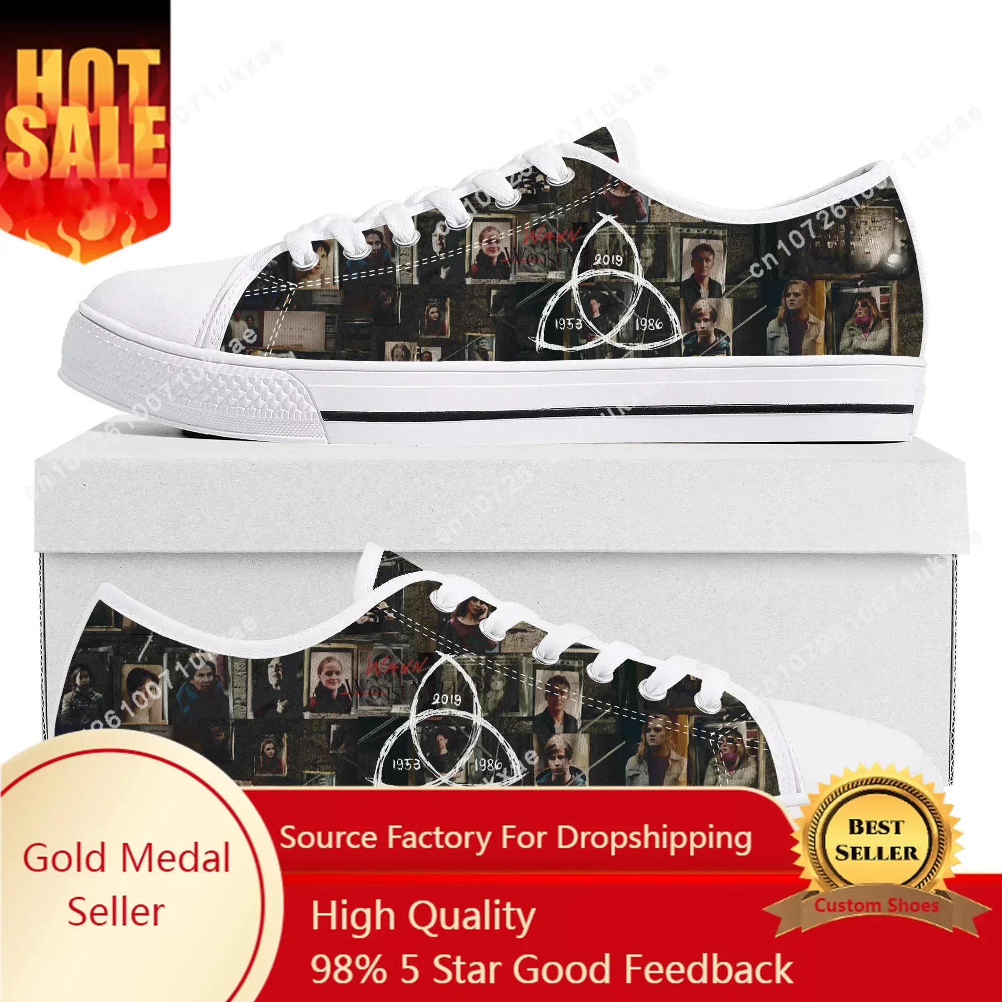 

Dark TV series Low Top Sneakers Mens Womens Teenager High Quality Beginning End Canvas Sneaker couple Casual Shoes Custom Shoe
