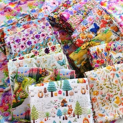 40 sztuk bawełny druk cyfrowy 3D wiosenne kwiaty tkanina odzież koszula nocna DIY Patchwork pikowanie materiał do robótek ręcznych