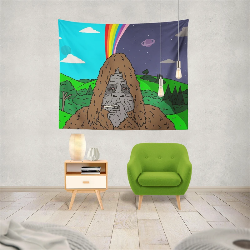 Gaslight Gatekeep Girlboss The Big Lez Show Sassy The Sasquatch  Tapestry Wall Hanging Art for Bedroom Living Room Decor College