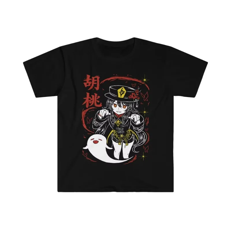Trend Four Seasons 2025 Cosplay Neutral Hu Tao T-shirt Genshin Impact Gorgeous Game Anime Manga Graphic Soft Tee Streetwear