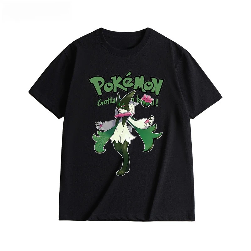 

Pokemon Floragato Graphic T Shirt 2026 Summer Oversized Cotton Short Sleeve Anime Streetwear Casual Top for Men and Women
