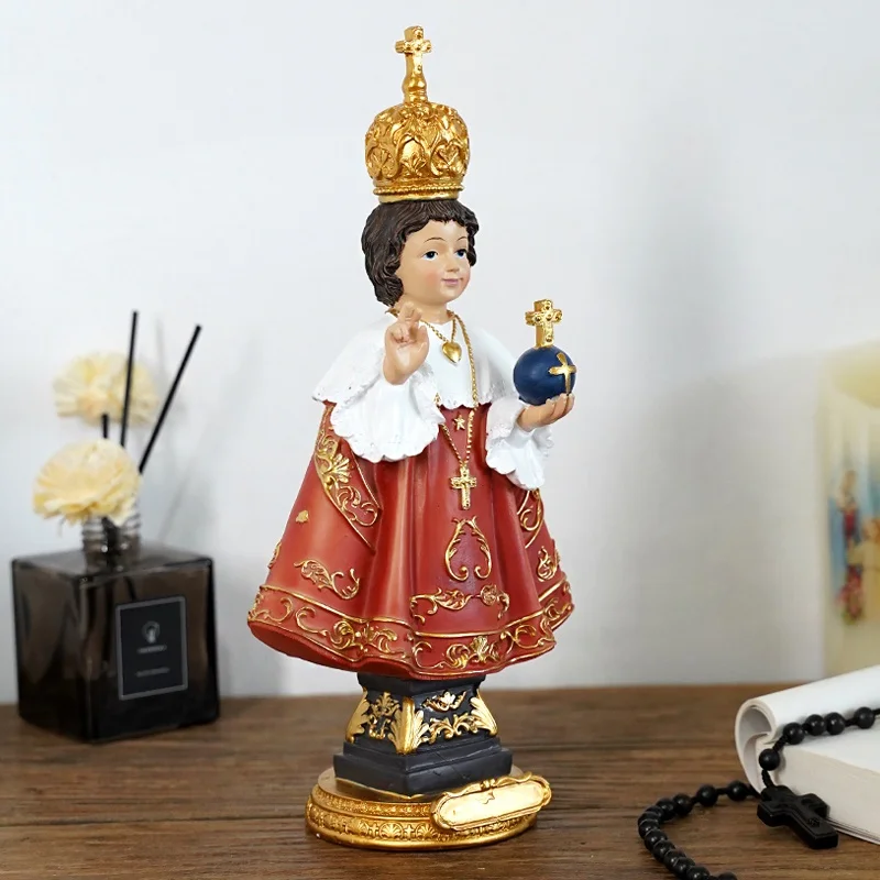 Prague Holy Infant Resin Statues Icon Catholic Sacred Home Decoration Figuras Religiosas Beeldjes Resin Art Church Religious