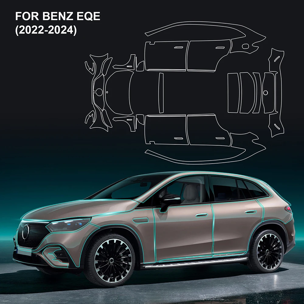 

TPU для Mercedes-Benz EQE 2022 2023 2024 невидимая Защитная пленка для кузова автомобиля прозрачный бюстгальтер PPF наклейка устойчивая к царапинам