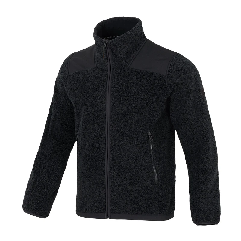 

Underarmour Men's Ua Men's Fleece Jacket Plaid and Fashionable Patchwork Sports Training Stand Collar Jacket 1378845-001