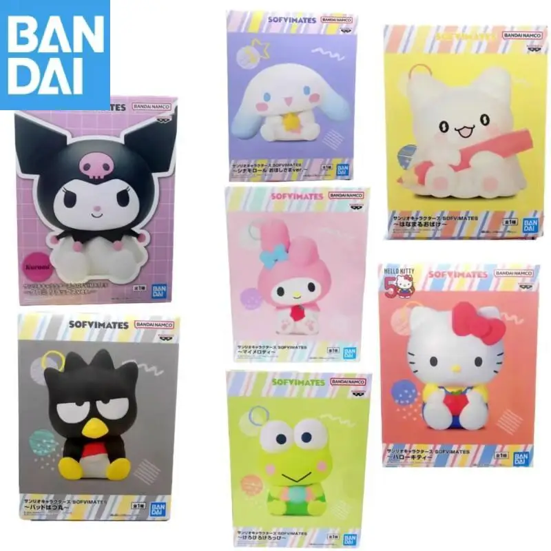 

BANDAI Original BANPRESTO Sanrio SOFVIMATES Kuromi My Melody Cinnamoroll Hello Kitty Anime Action Figure Model Toy Festival Gift