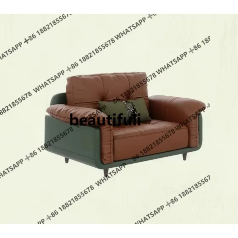 

CC182 Французский ретро-диван из натуральной кожи для гостиной, трехместный, в средневековом стиле, из первоклассной воловьей кожи.