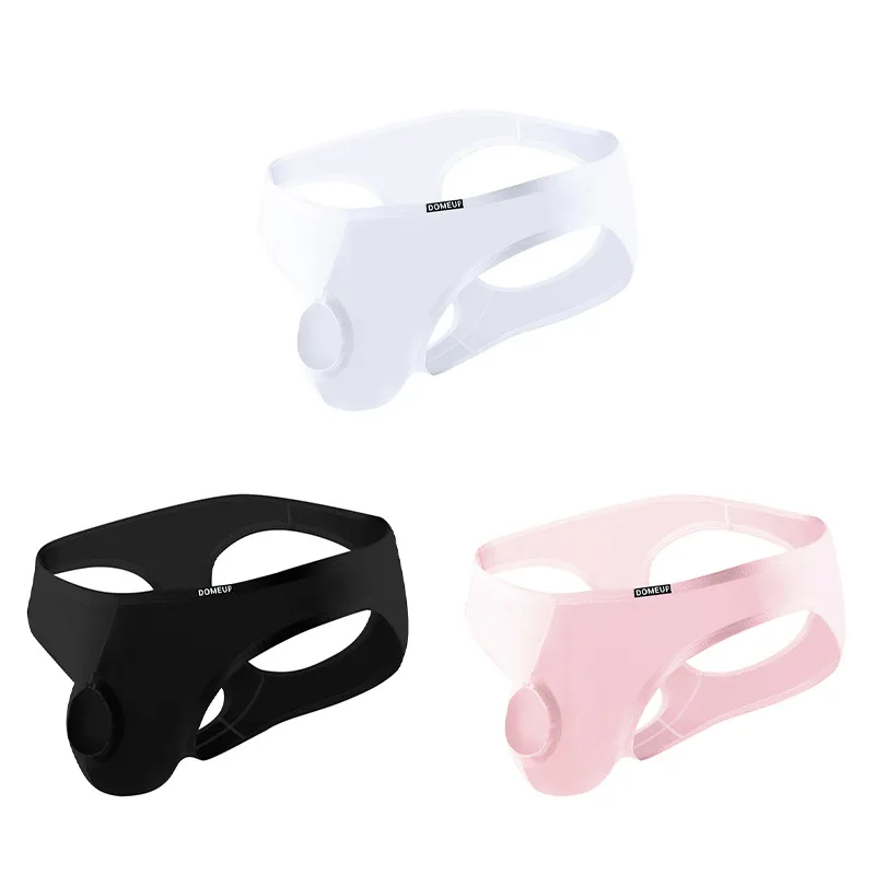 

Men's Sexy Open Hole U-Pouch Briefs Front Back Hollow Out Underwear Buttocks See Through Outdoor Easy Shorts Low Rise Clubwear