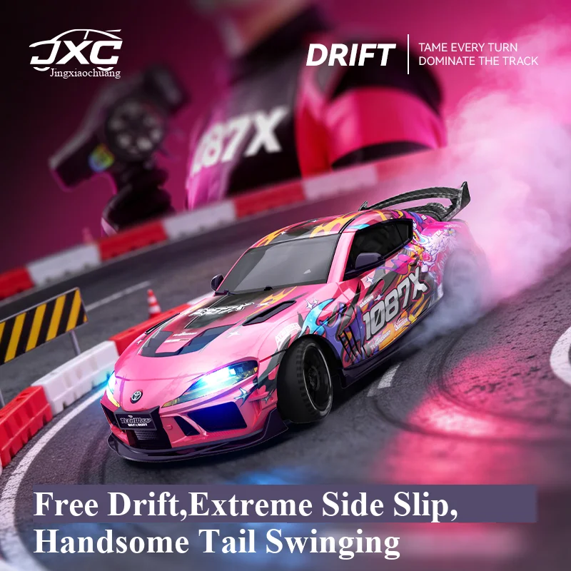 JXC 1087X Supra 1/43 Scale Mini RC Car 4WD 2.4G Remote Control  Drift Racing Car with Cool Lights Toy Gifts for Boys
