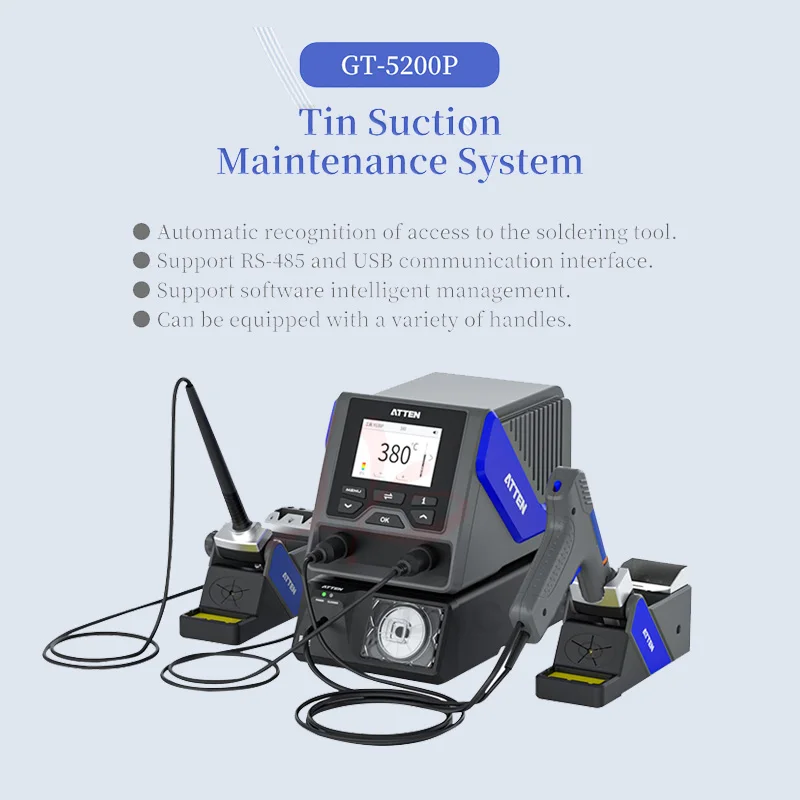 GT-5200P Dual Channel Automatic Intelligent Solder Suction Station with Welding Repair System Software Isolation Tools Included