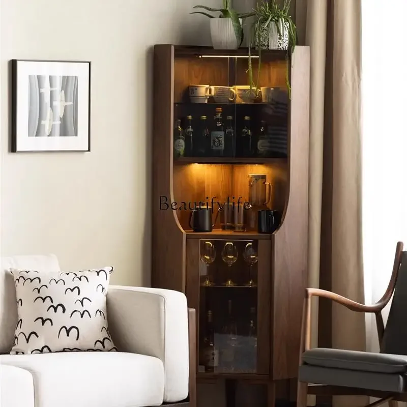 

ld14 Black walnut corner locker corner cabinet all solid wood corner cabinet