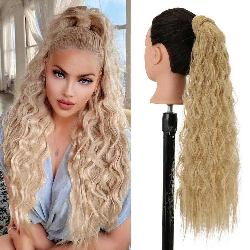 

Wavy Synthetic Corn Wavy Ponytail Women's Daily Wear is Extra Long 55-80cm Synthetic Hair Extensions Black Brown Ponytail