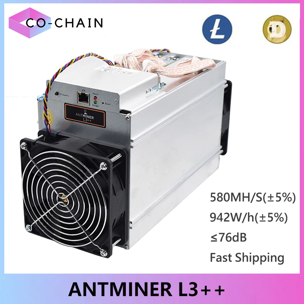 Bitmain ANTMINER L3 plus plus 580Mh/s 942W With PSU Scrypt Litecoin Miner L3++ LTC Doge Coin Mining ASIC Doge Miner Than L3 plus