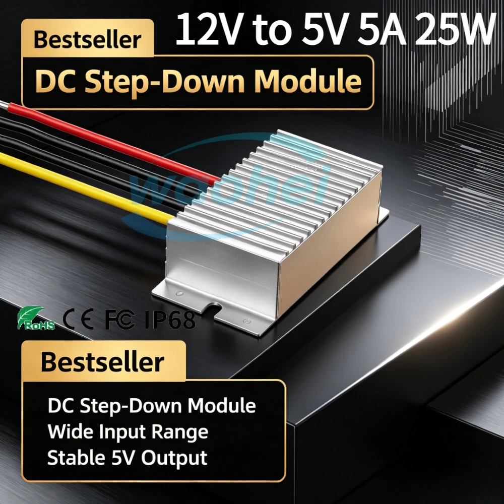 12V to 5V 5A 25W 8-36V 24V to 5V 1A-5A  Power Converter Input Voltage DC Step-down Module Buck to 5V Switching Power Supply CE