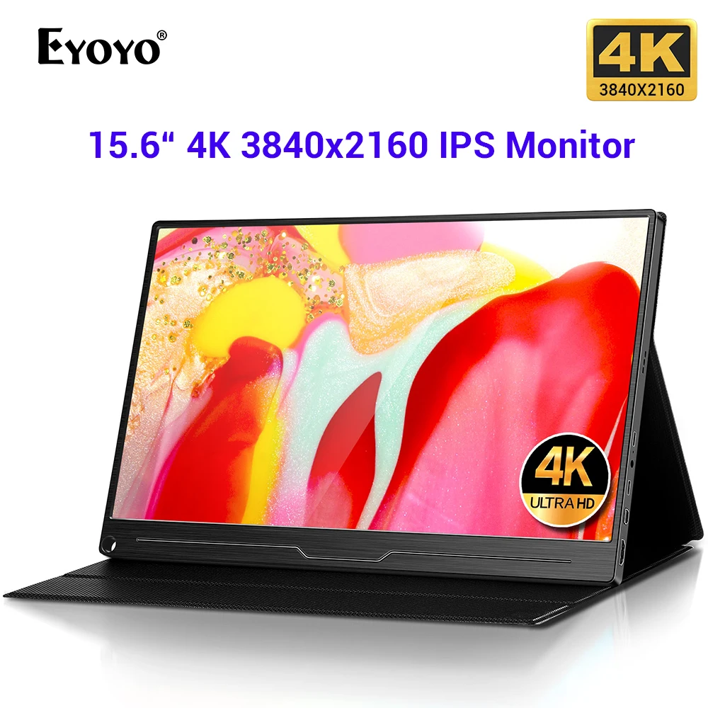 Eyoyo 15.6 Inch 4K Portable Video Gaming Monitor HDMI Display HDR 3840x2160 IPS Screen With Type-C/DP Port For PS4 Pro/XBOX One