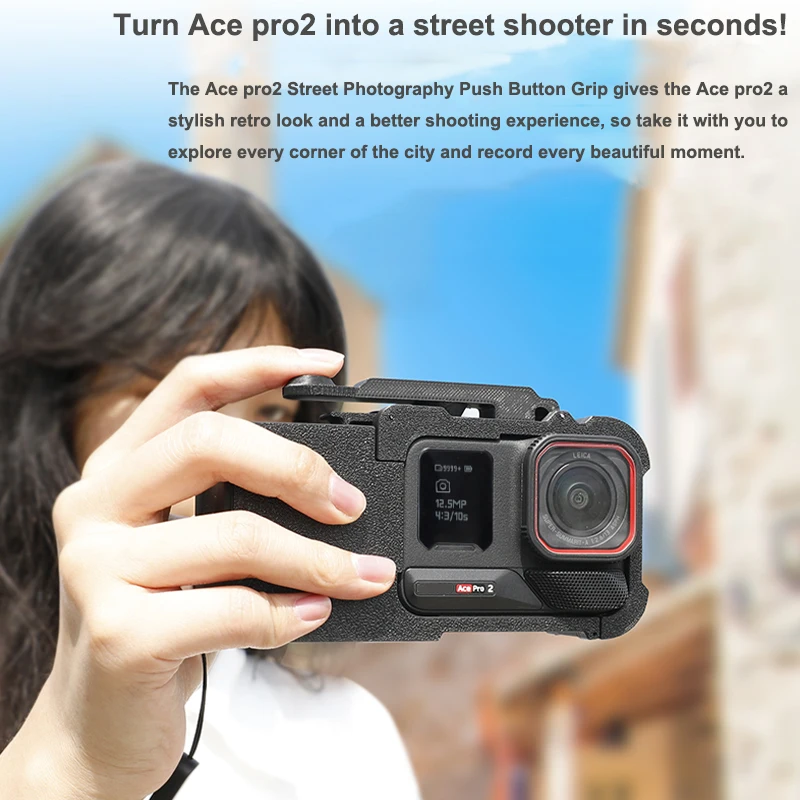 

for Insta360 Ace Pro 2 Street Grip Vlog Holder Combo Camera Grip Holder 3D Printing Action Camera Accessories