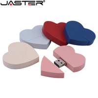 JASTER USB Flash Drive 2.0 Multiple Colors Wooden Heart Memory Stick Pendrive 4GB 16GB 32GB 64GB 128GB Wedding Gifts free logo