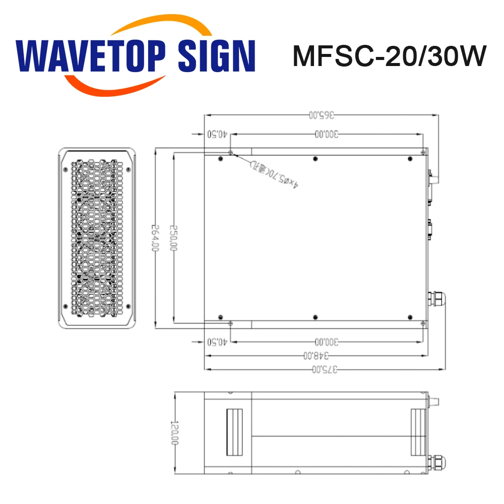 WaveTopSign MAX MFSC 10-30W مصدر ليزر الألياف CW أحادي الوضع لآلة قطع الوسم بليزر الألياف