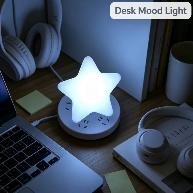 20pcs Star Shaped LED Night Light Plug In Auto Sensor Bedside Lamp for Bedroom Feeding Energy Saving