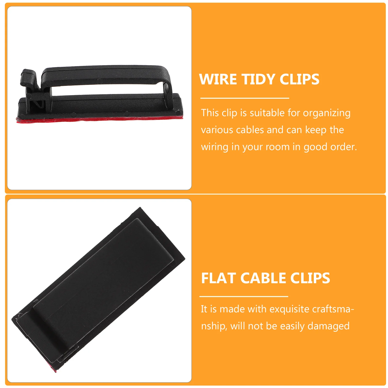 

25Pcs Flat Cable Clips Self Adhesive Wire Tidy Clamps for Desk Car Cord Management Easy Install Fixed Cable Organizer Holder