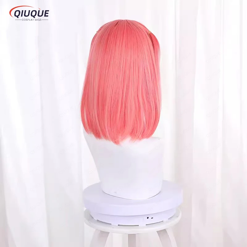 Peluca de Anime Nakano para Cosplay de Nino, pelo sintético resistente al calor, color rosa degradado, blanco, fiesta de Halloween, gorro de peluca gratis