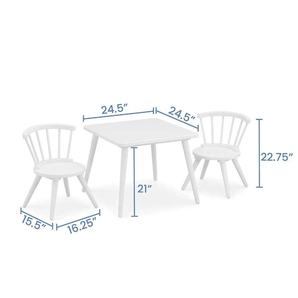 Houten Tafelstoelenset Voor Kinderen (Inclusief 2 Stoelen)-Ideaal Voor Knutselen, Snacktijd, Thuisonderwijs, Huiswerk En Meer