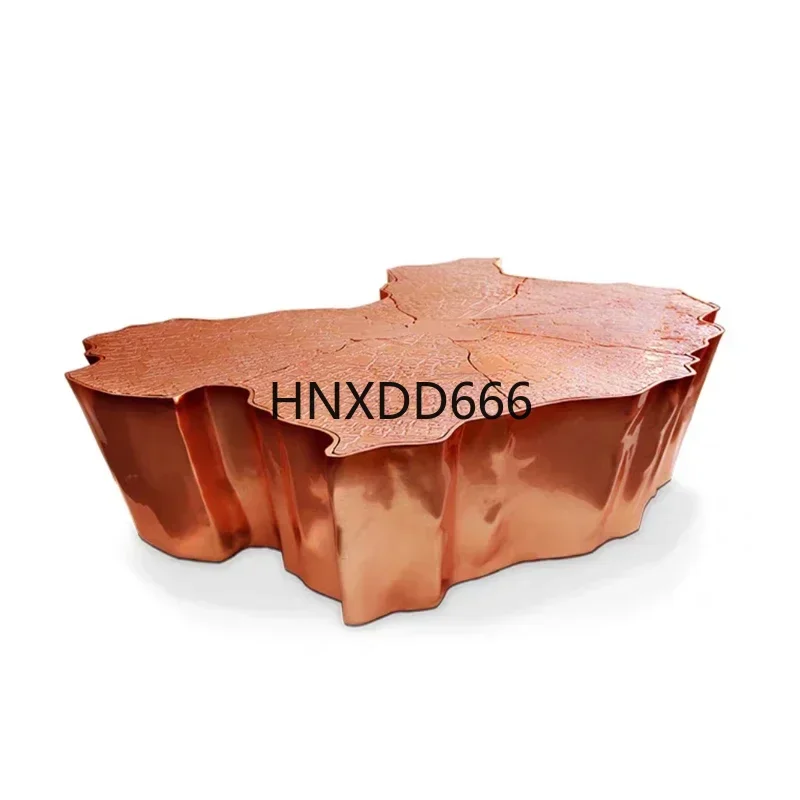 

Living room home irregular creative design metal etching tree root tea table