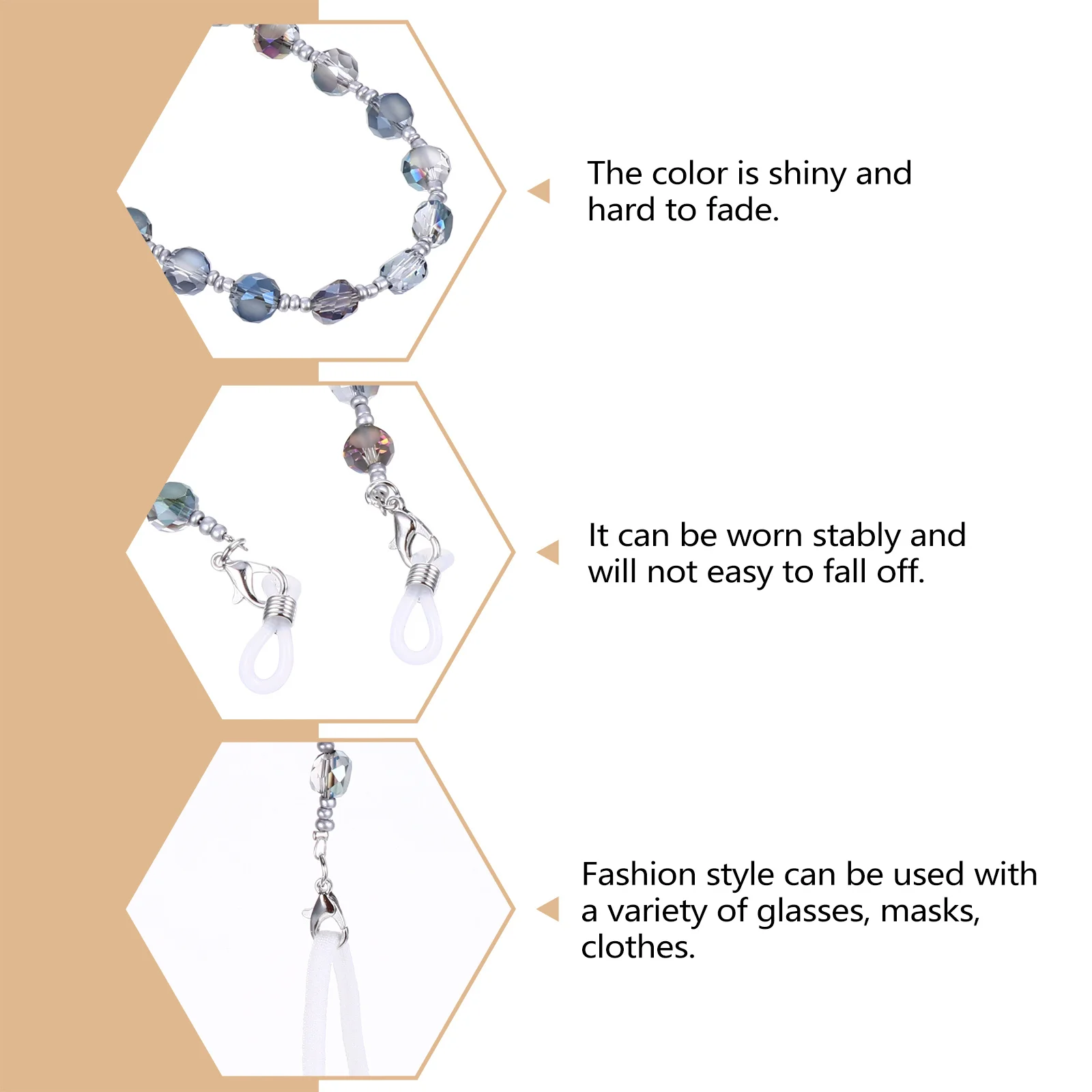 

1Pcs Glasses Chain Colorful Durable Handmade Anti-Skid Mask Chain Fashion Eyewear Sunglasses Decoration Mask Lanyard
