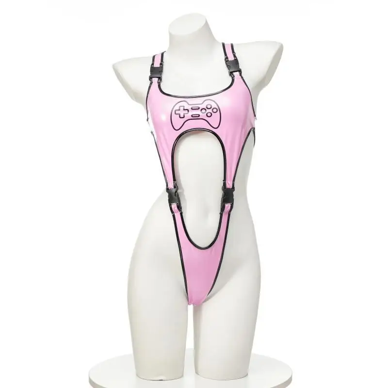 Anime Game Cyberpunk Bikini Fun Controller Cartoon High Leg Bodysuit Sexy Cosplay Homewear Sleepwear Party - Image 6