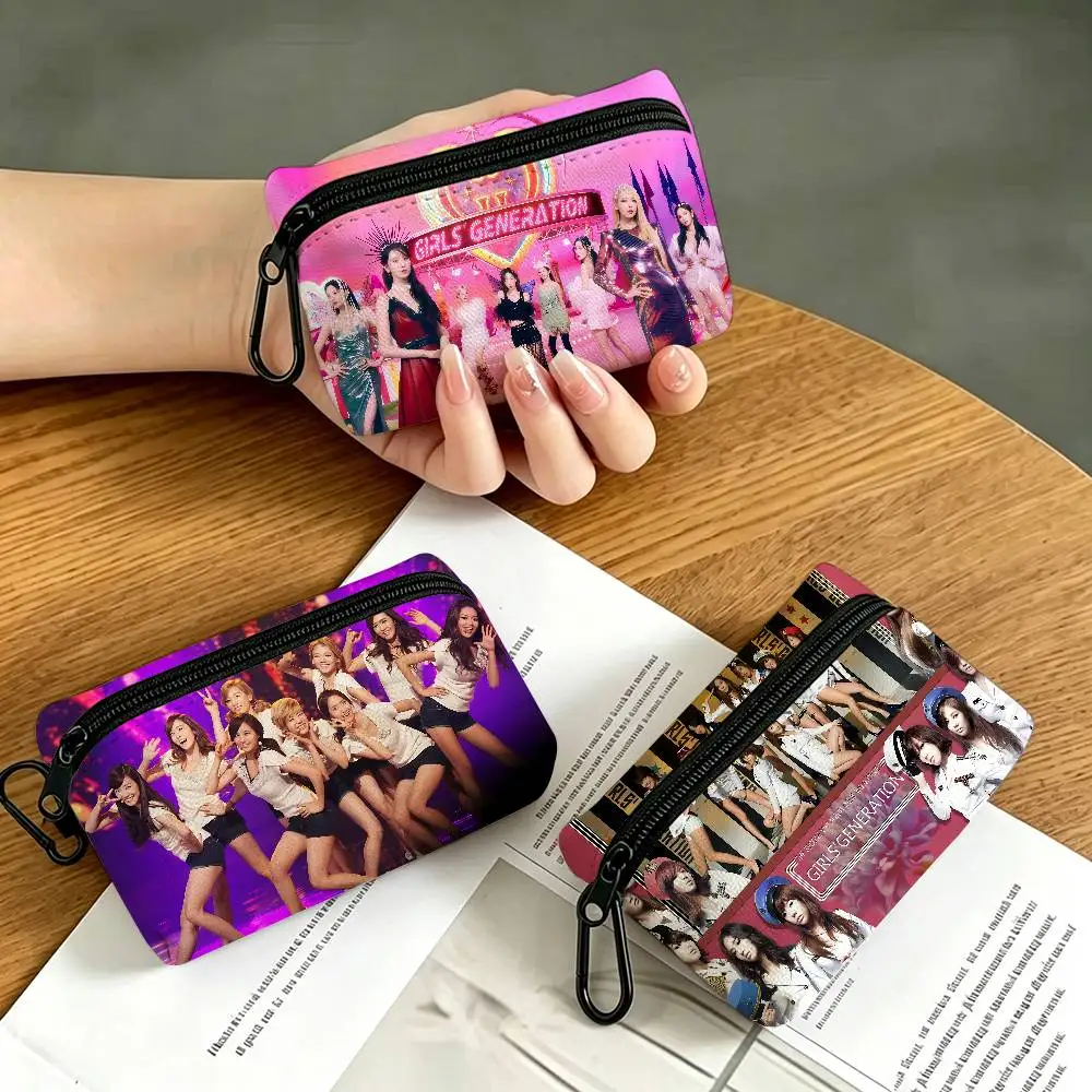 Kpop Group G-Girls S-Generation White Oxford Cloth Zipper Coin Purse Lightweight Hanging Key Pouch Card Holder For Daily Use