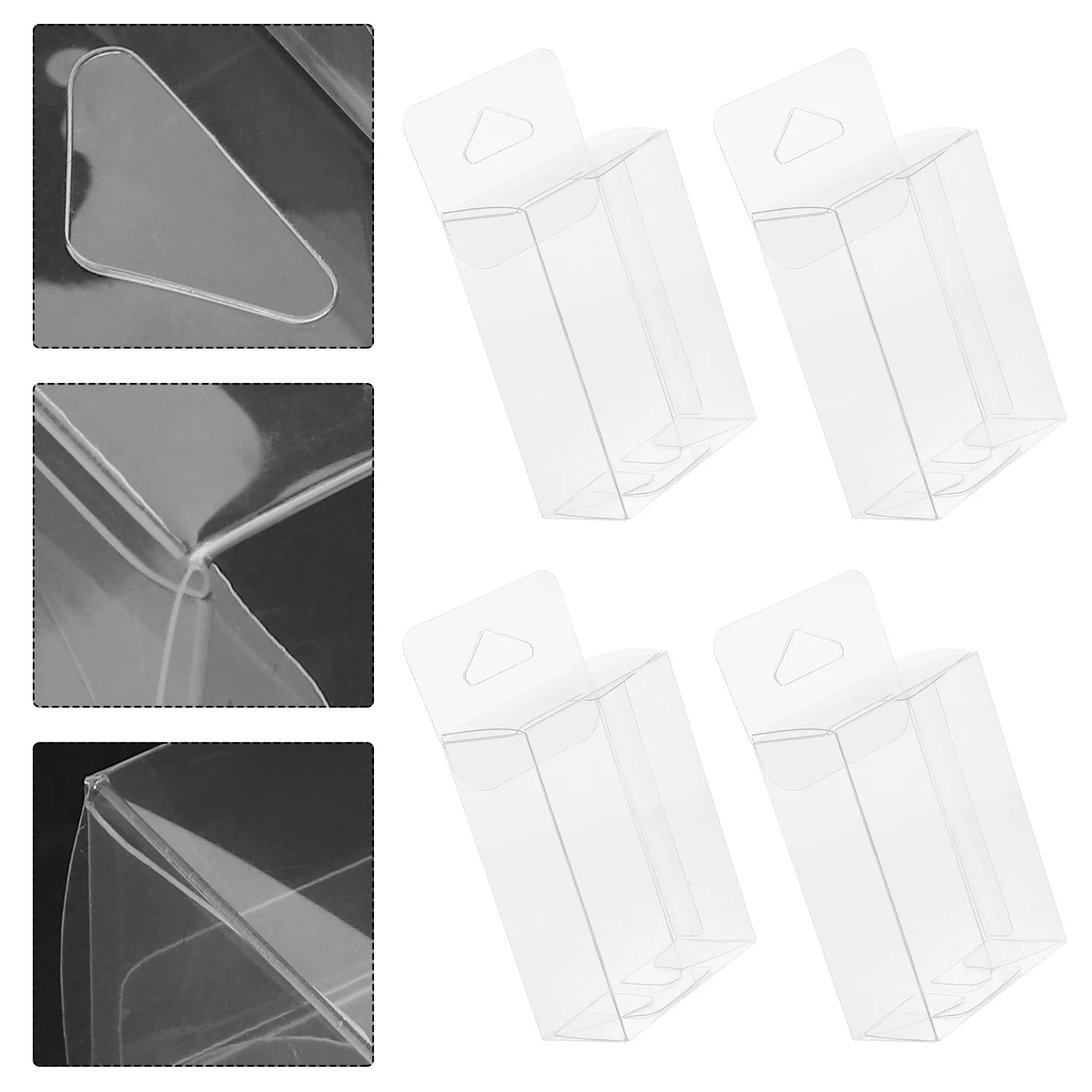 

50 Pcs Transparent Box Plastic Storage Case with Handle Gift Bulk Favour Boxes Small Party Favor